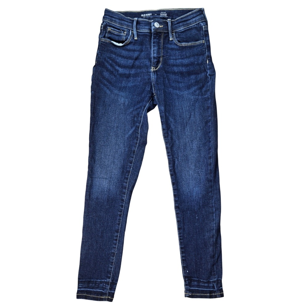 Old Navy Girls Rockstar Jeggings High Rise 360 Stretch Blue Denim Size 12